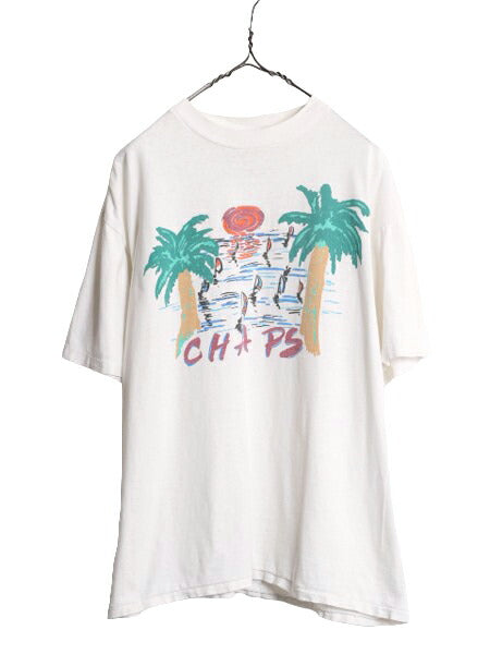 80s USA製 チャップス ラルフローレン プリント 半袖 Tシャツ メンズ XL / 80年代 ヴィンテージ CHAPS ポロ 大きいサイズ シングルステッチ