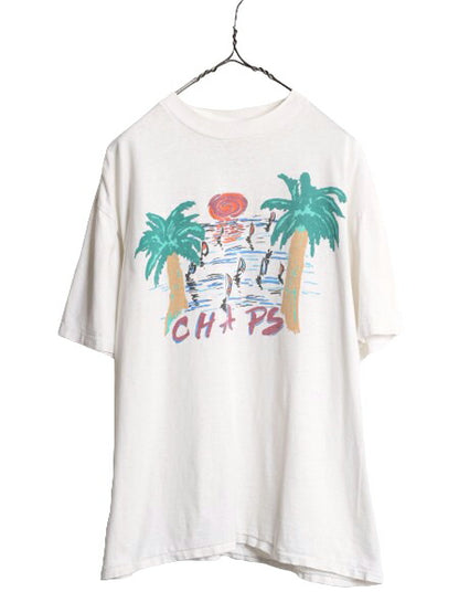 80s USA製 チャップス ラルフローレン プリント 半袖 Tシャツ メンズ XL / 80年代 ヴィンテージ CHAPS ポロ 大きいサイズ シングルステッチ