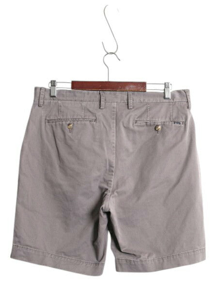 ポロ ラルフローレン チノ ショートパンツ メンズ 33 / ショーツ ストレッチ コットン 短パン アーミー タイプ ノータック チノパン グレー