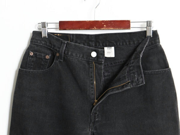 00s リーバイス 550 リラックス フィット テーパード ブラック デニム パンツ レディース L / 00年代 オールド Levis ジーンズ ジーパン 黒