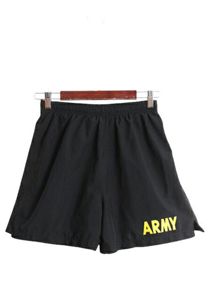 米軍実物 US ARMY アーミー ナイロン トレーニング ショートパンツ メンズ S ミリタリー ショーツ 短パン 海パン 水陸両用 インナー付き 黒
