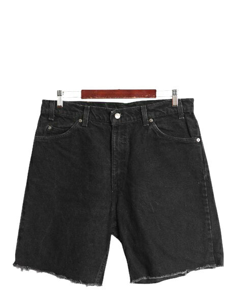 90s USA製 リーバイス 550 ブラック デニム ショートパンツ メンズ 34 / オールド リラックス フィット ショーツ ジーンズ カットオフ 黒