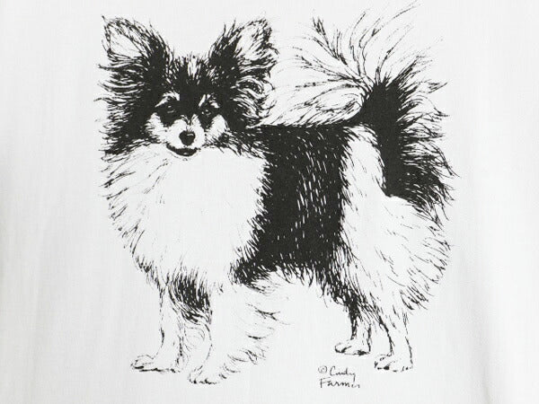 90sドッグ アート イラスト プリント Tシャツ メンズ レディース L / 古着 90年代 オールド 犬 アニマル シングルステッチ グラフィック 白