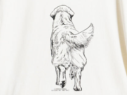 00s ドッグ アート イラスト 両面 プリント Tシャツ メンズ レディース XL / 00年代 オールド 犬 アニマル ヘビーウェイト 大きいサイズ 白