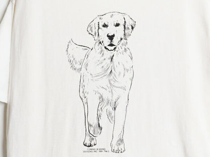 00s ドッグ アート イラスト 両面 プリント Tシャツ メンズ レディース XL / 00年代 オールド 犬 アニマル ヘビーウェイト 大きいサイズ 白