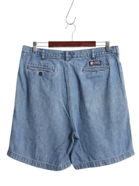 90s チャップス ラルフローレン デニム ショートパンツ メンズ 36 オールド ポロ ショーツ 短パン ツータック ジーンズ ジーパン ゆったり