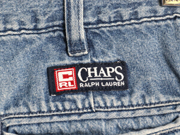 90s チャップス ラルフローレン デニム ショートパンツ メンズ 36 オールド ポロ ショーツ 短パン ツータック ジーンズ ジーパン ゆったり