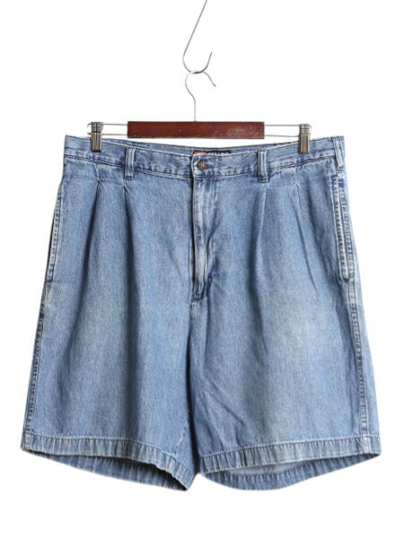90s チャップス ラルフローレン デニム ショートパンツ メンズ 36 オールド ポロ ショーツ 短パン ツータック ジーンズ ジーパン ゆったり