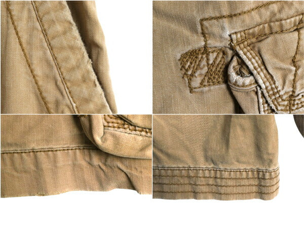 00s ポロ ラルフローレン カーゴ ショーツ メンズ 32 オールド ヴィンテージ 加工 ショートパンツ ヘリンボーン ミリタリー ノータック 茶