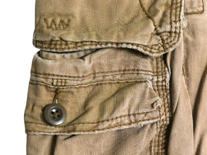 00s ポロ ラルフローレン カーゴ ショーツ メンズ 32 オールド ヴィンテージ 加工 ショートパンツ ヘリンボーン ミリタリー ノータック 茶