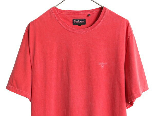 バブアー 半袖 Tシャツ メンズ XL 古着 Babour ワンポイント ロゴTシャツ カットソー ヘビーウェイト 大きいサイズ 後染め ガーメントダイ