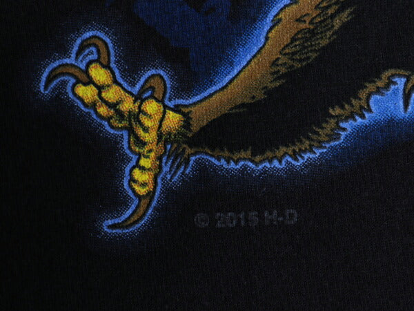 ハーレー ダビットソン 両面 プリント Tシャツ メンズ XXL / オフィシャル バイク イーグル イラスト グラフィック 大きいサイズ ブラック
