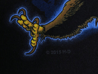 ハーレー ダビットソン 両面 プリント Tシャツ メンズ XXL / オフィシャル バイク イーグル イラスト グラフィック 大きいサイズ ブラック