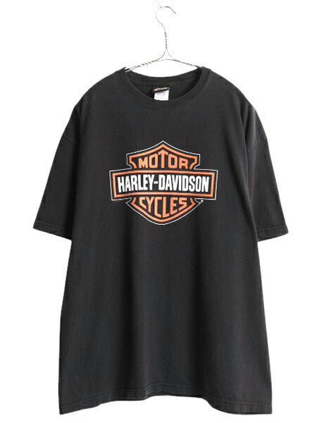 00s ハーレー ダビットソン 両面 プリント Tシャツ メンズ XL / オールド オフィシャル イーグル バイク 大きいサイズ ヘビーウェイト 黒