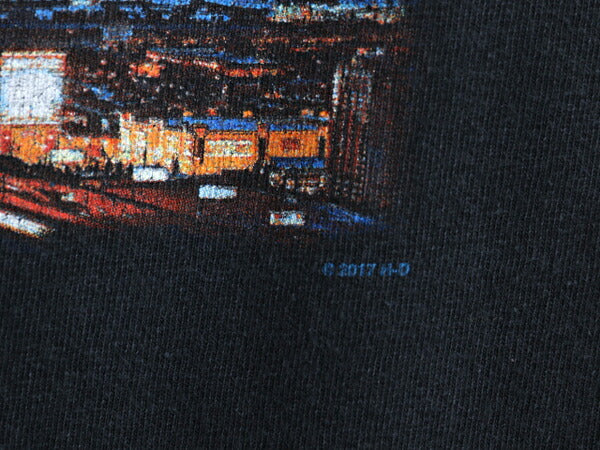 ハーレー ダビットソン 両面 プリント Tシャツ メンズ M 程 オフィシャル バイク イーグル イラスト グラフィック ヘビーウェイト ブラック