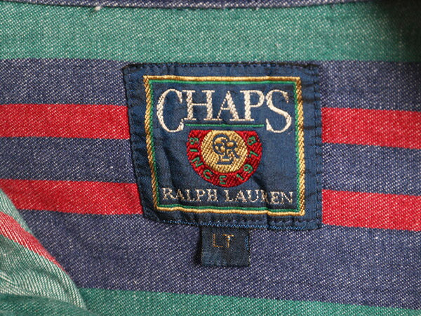 80s チャップス ラルフローレン ストライプ 長袖 ボタンダウン シャツ メンズ L / 80年代 ヴィンテージ CHAPS 長袖シャツ BD マルチカラー