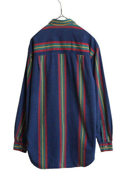 90s ドッカーズ リーバイス ストライプ 長袖 ボタンダウン シャツ メンズ M / 90年代 オールド LEVIS DOCKERS マルチカラー ポケット付き