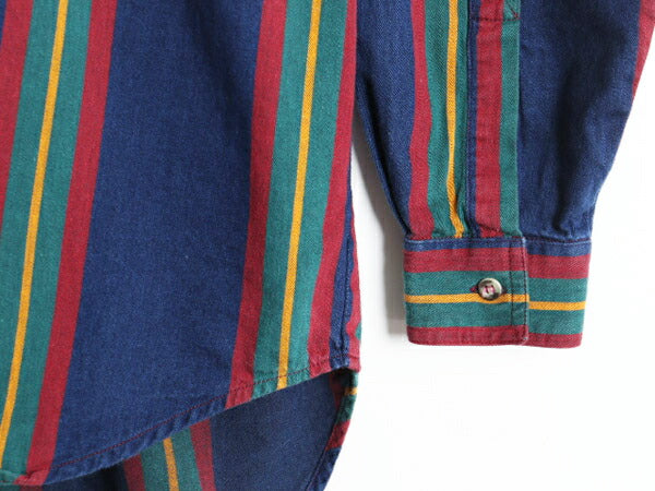 90s ドッカーズ リーバイス ストライプ 長袖 ボタンダウン シャツ メンズ M / 90年代 オールド LEVIS DOCKERS マルチカラー ポケット付き