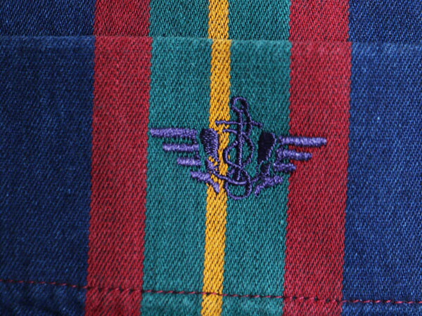 90s ドッカーズ リーバイス ストライプ 長袖 ボタンダウン シャツ メンズ M / 90年代 オールド LEVIS DOCKERS マルチカラー ポケット付き