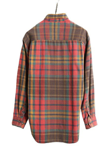 90s OLD GAP チェック ボタンダウン ヘビー フランネル シャツ メンズ M オールド ギャップ 長袖シャツ コットン ポケット付き ネルシャツ
