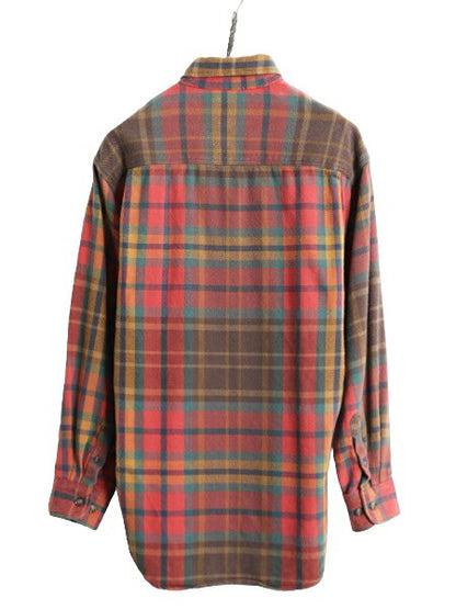 90s OLD GAP チェック ボタンダウン ヘビー フランネル シャツ メンズ M オールド ギャップ 長袖シャツ コットン ポケット付き ネルシャツ
