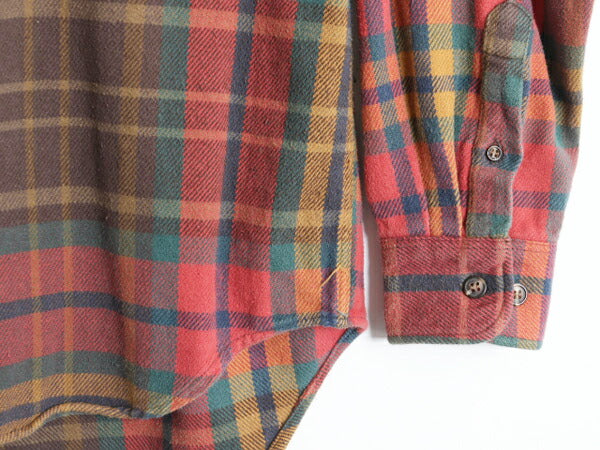 90s OLD GAP チェック ボタンダウン ヘビー フランネル シャツ メンズ M オールド ギャップ 長袖シャツ コットン ポケット付き ネルシャツ