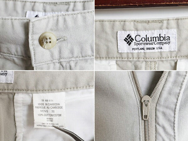 00s コロンビア ブッシュ ショートパンツ メンズ 36 / 古着 オールド Columbia ショーツ 短パン サファリ ノータック カーゴ ポケット付き