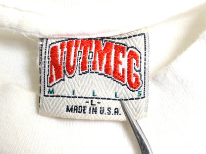 80s USA製 オーランド マジック イラスト プリント Tシャツ メンズ L 小さめ M 程 ヴィンテージ NBA オフィシャル バスケ グラフィック 白