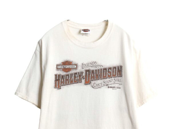 ハーレーダビッドソン 両面 プリント Tシャツ メンズ L / オフィシャル バイク ワニ キャラクター イラスト グラフィック ヘビーウェイト