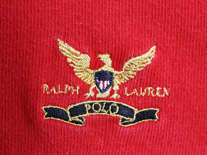 90s ポロスポーツ ラルフローレン 長袖 ラガーシャツ メンズ L 古着 90年代 オールド POLO SPORT ポロ ラグビー ワンポイント ボーダー 赤