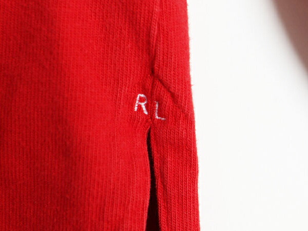 90s ポロスポーツ ラルフローレン 長袖 ラガーシャツ メンズ L 古着 90年代 オールド POLO SPORT ポロ ラグビー ワンポイント ボーダー 赤