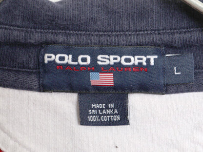 90s ポロスポーツ ラルフローレン 長袖 ラガーシャツ メンズ L 古着 90年代 オールド POLO SPORT ポロ ラグビー ワンポイント ボーダー 赤