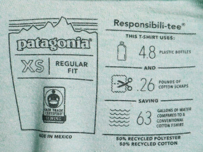 パタゴニア 両面 プリント 半袖 Tシャツ メンズ XS / 古着 Patagonia アウトドア イラスト グラフィック バックプリント クルーネック 緑