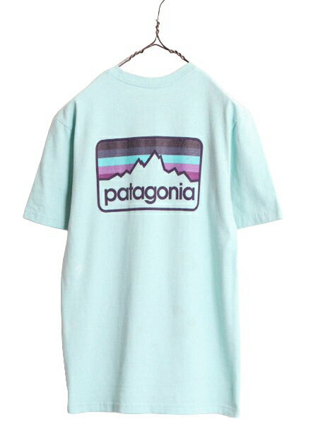 パタゴニア 両面 プリント 半袖 Tシャツ メンズ XS / 古着 Patagonia アウトドア イラスト グラフィック バックプリント クルーネック 緑