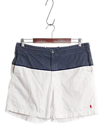 ポロ ラルフローレン コットン ショートパンツ メンズ M / ショーツ ハーフパンツ 短パン ノータック ワンポイント ツートン ポケット付き