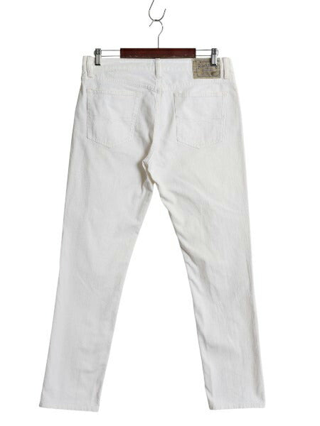 ラルフローレン ホワイト デニム パンツ 実寸 34 30 レディース XL 古着 ポロ スリム ストレート ジーンズ ジーパン ボタンフライ 細身 白