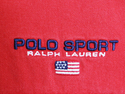 90s ポロスポーツ ラルフローレン 長袖 シャツ メンズ L 古着 90年代 オールド POLO SPORT ポロ コットン チノ ポケット付き 当時物 星条旗