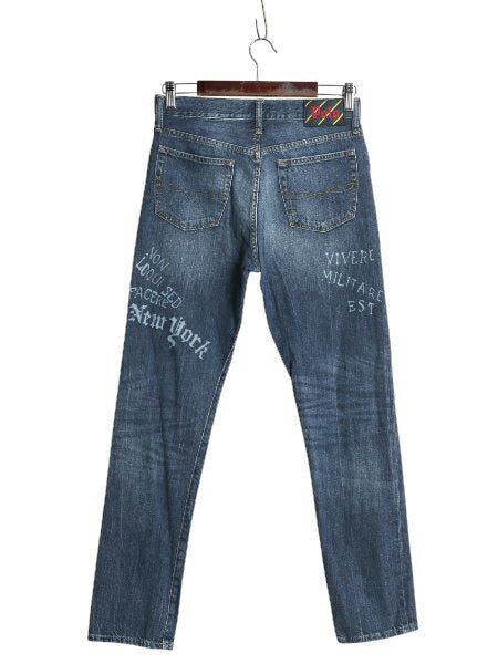 ポロ ラルフローレン デニム パンツ キッズ XL レディース XS / ヴィンテージ 加工 セルビッチ ジーンズ スリム ストレート ウイングフット