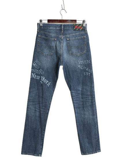 ポロ ラルフローレン デニム パンツ キッズ XL レディース XS / ヴィンテージ 加工 セルビッチ ジーンズ スリム ストレート ウイングフット