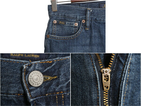 ポロ ラルフローレン デニム パンツ キッズ XL レディース XS / ヴィンテージ 加工 セルビッチ ジーンズ スリム ストレート ウイングフット