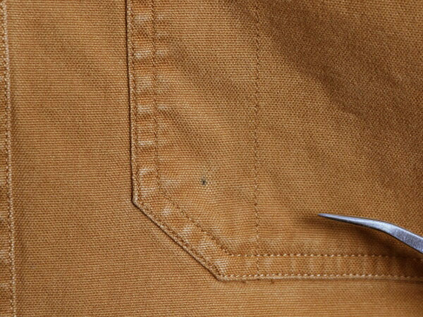 US企画 カーハート ボタンダウン キャンバス シャツ メンズ L / 古着 Carhartt ワーク ストレッチ コットン 長袖シャツ ワンポイント 無地
