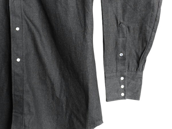 デッドストック 先染め 90s USA製 カーハート ブラック デニム ウエスタン シャツ メンズ L / 90年代 オールド Carhartt ワーク 長袖シャツ