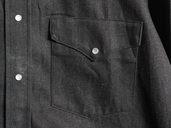 デッドストック 先染め 90s USA製 カーハート ブラック デニム ウエスタン シャツ メンズ L / 90年代 オールド Carhartt ワーク 長袖シャツ