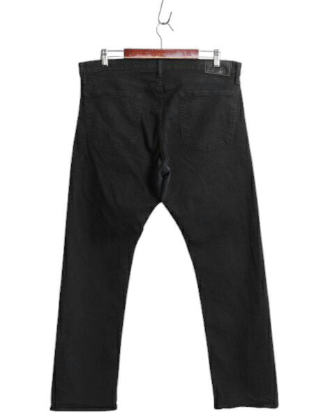 ポロ ラルフローレン ブラック デニム パンツ 36 30 / 古着 ジーンズ ジーパン スリム ストレート ストレッチ 5ポケット ジッパーフライ 黒