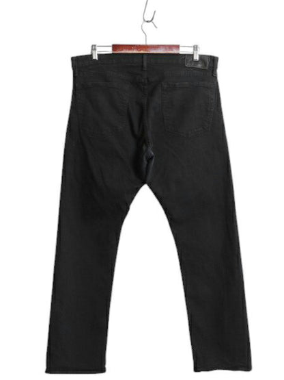 ポロ ラルフローレン ブラック デニム パンツ 36 30 / 古着 ジーンズ ジーパン スリム ストレート ストレッチ 5ポケット ジッパーフライ 黒
