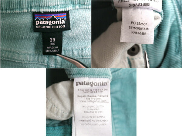 パタゴニア 細畝 コーデュロイ パンツ レディース 29 16年製 PATAGONIA アウトドア ストレート ストレッチ コットン ノータック スラックス