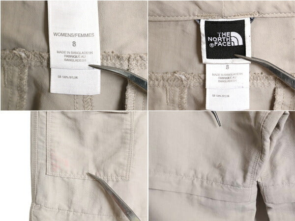 ノースフェイス 2WAY ナイロン カーゴ コンバーチブル パンツ レディース 実寸 32 29 古着 The North Face アウトドア ショーツ ロング 灰