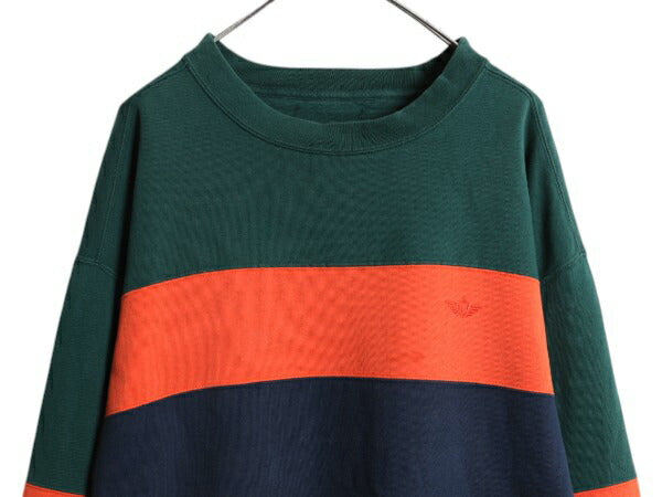 90s ドッカーズ リーバイス ワイド ボーダー スウェット メンズ XL 程/ 90年代 オールド LEVIS DOCKERS クルーネック 裏起毛 トレーナー
