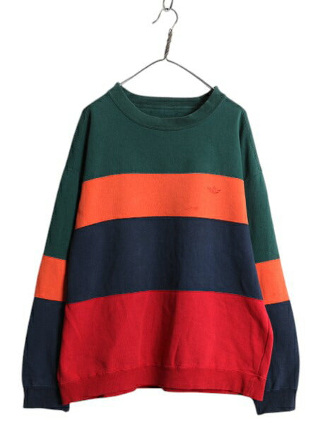 90s ドッカーズ リーバイス ワイド ボーダー スウェット メンズ XL 程/ 90年代 オールド LEVIS DOCKERS クルーネック 裏起毛 トレーナー