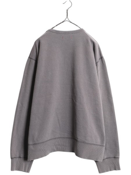00s OLD GAP 2段 フロッキー プリント スウェット メンズ レディース XL 00年代 オールド ギャップ 復刻 前V 裏起毛 トレーナー カットソー